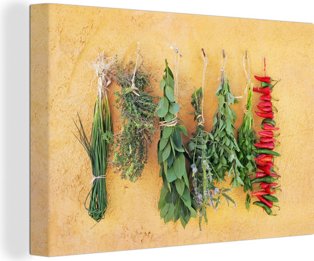 OneMillionCanvasses - Leinwandbilder - 150x100 cm, Mediterrane Kräuter, Wandbilder Kunstdruck Wanddekoration