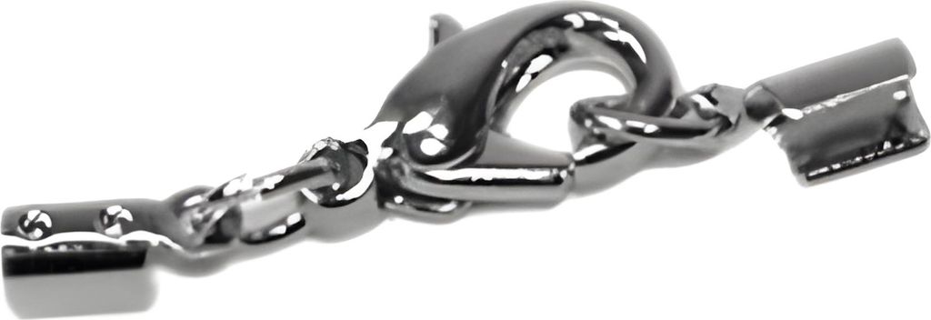 Lederbandverschluss 2mm silberfarbig