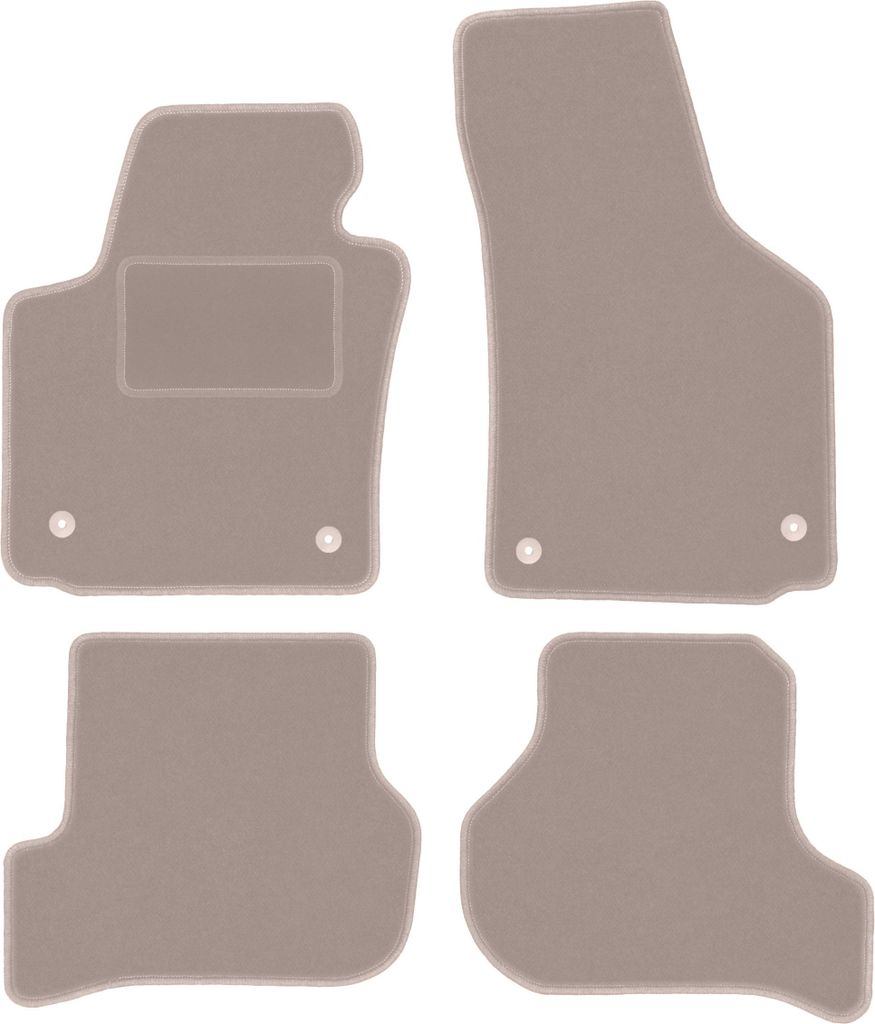 Velours-Autoteppiche für: Seat Leon II Hatchback (2005-2012) Beige