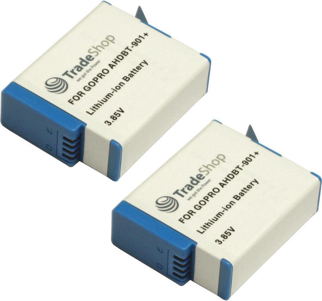 2x Li-Ion Akku 3,85V 1900mAh für Hero9 Hero10 Hero11 Black ersetzt AHDBT901 ADBAT001 Actionkamera Action Cam Kamera Camcorder