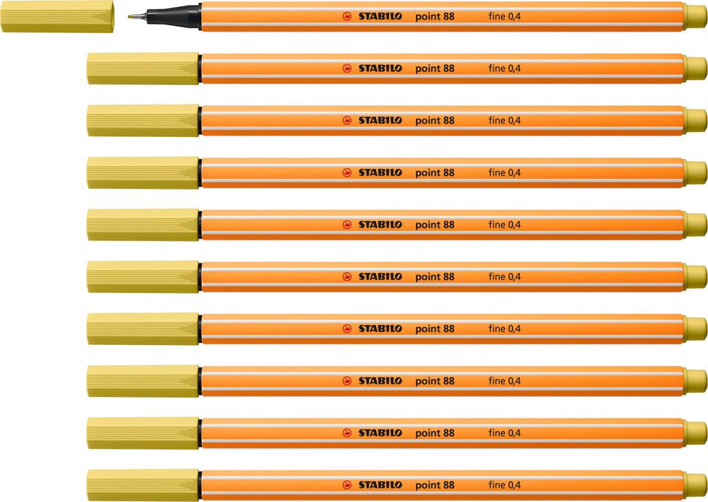 STABILO Fineliner - point 88 - 10er Pack - senf
