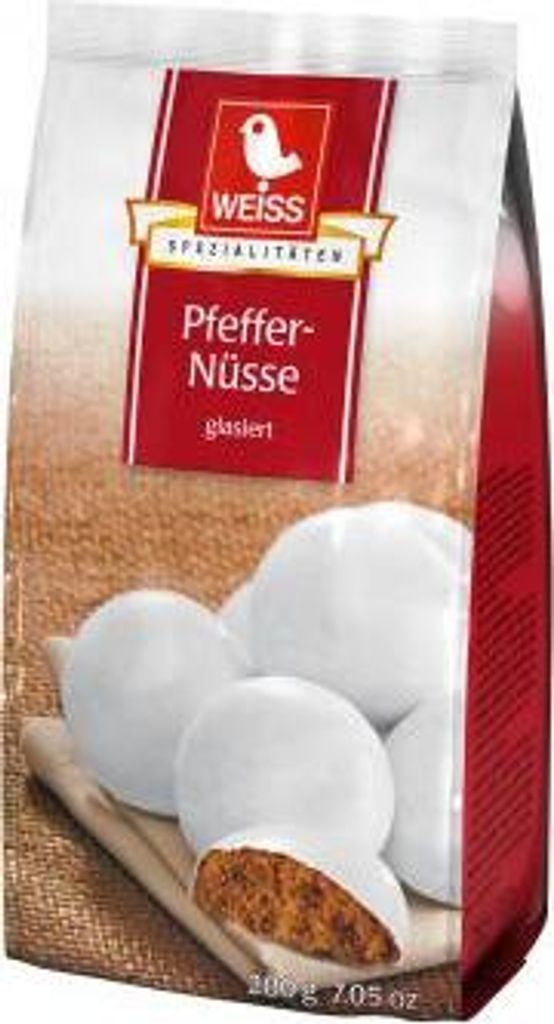 Weiss Pfeffernüsse glasiert würziger Lebkuchen mit Produktbild 