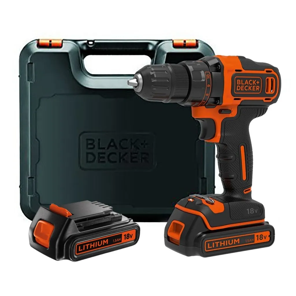 Perceuse sans fil 18V 2 vitesses Black+Decker BDCDD186KB avec coffret