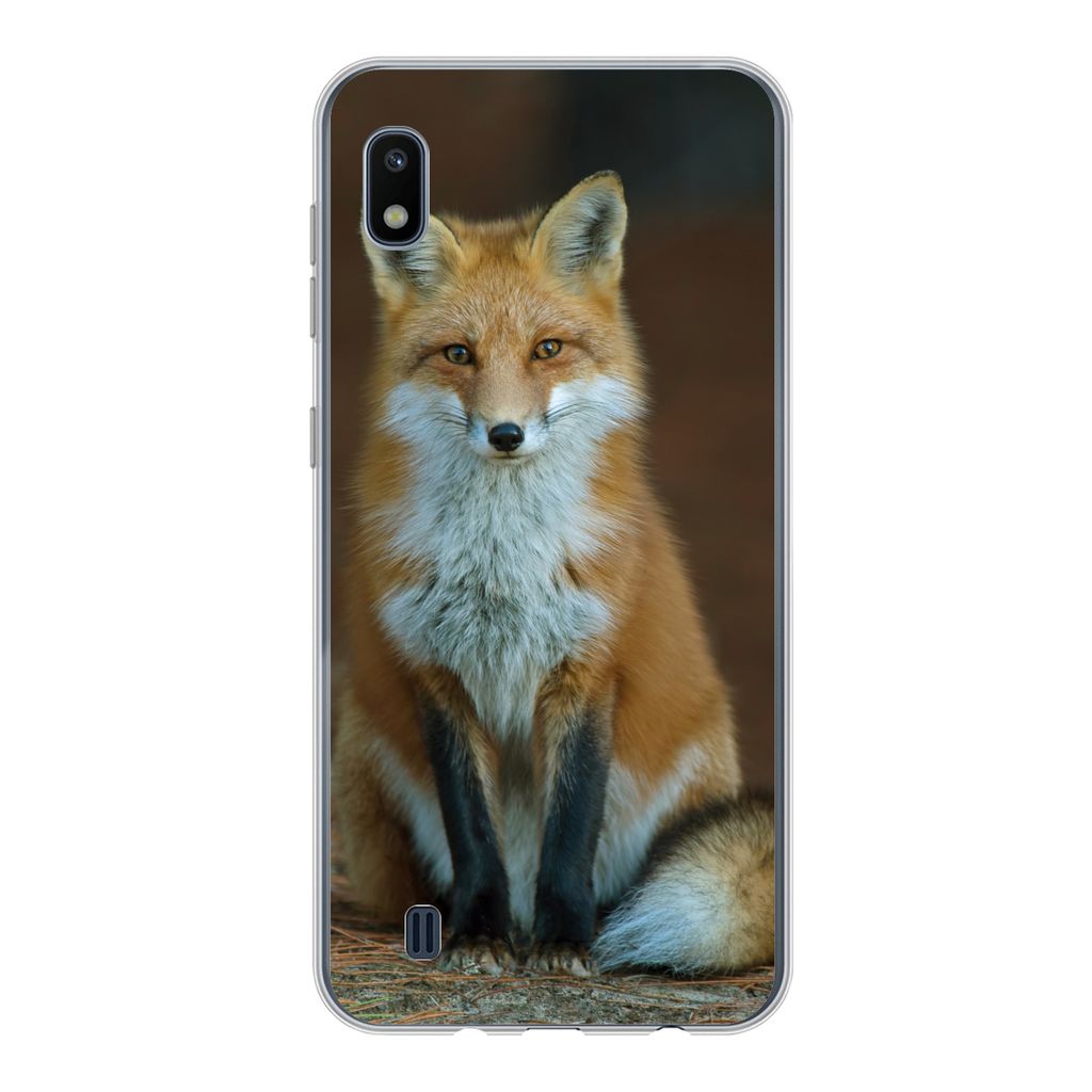 MuchoWow Handyhülle Schutzhülle Hülle für Samsung Galaxy A10 Fuchs - Makro - Rot Silikon Softcase Handy Hülle - Schutzhülle