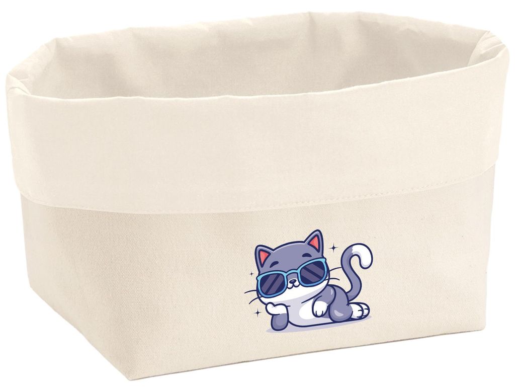 Huuraa Organizer Cool Cat Comic 8 Liter Large Canvas Baumwolle Utensilo Geschenkidee