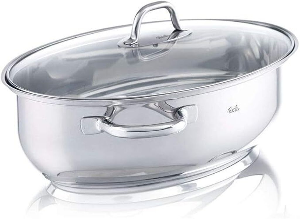 Fissler / Edelstahl-Bräter (8,8 L - Ø 38 cm) großer ovaler Produktbild 