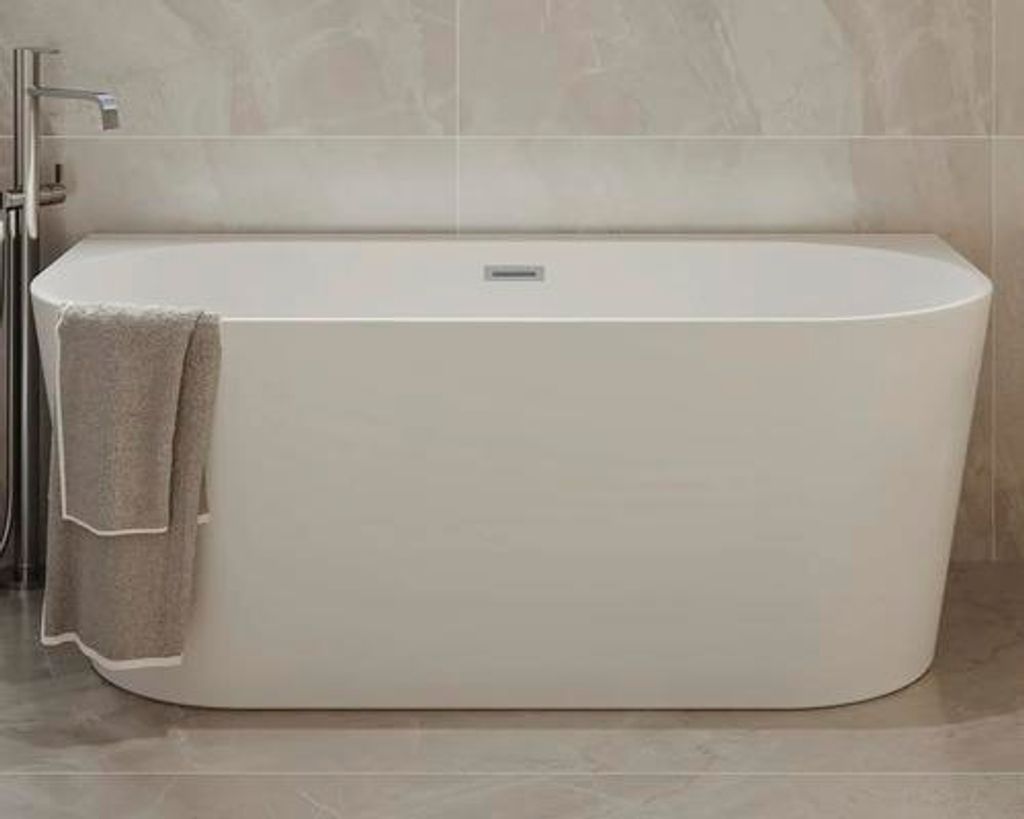 Jungborn Halbfreistehende Badewanne ONE 169 x 80 cm weiß glänzend