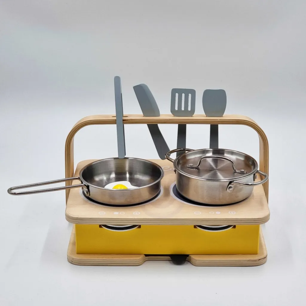 Cuisine en bois réversible 2 en 1 Classic World avec plaques de cuisson - 3