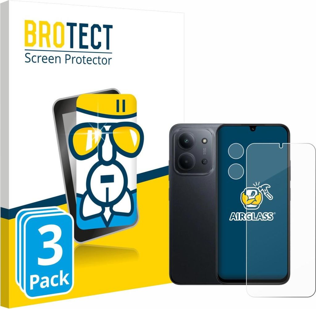 3x BROTECT Schutzglas für Xiaomi Redmi 15C 4G (Display+Kamera) Schutzfolie Panzer Folie Glas Display Schutz klar