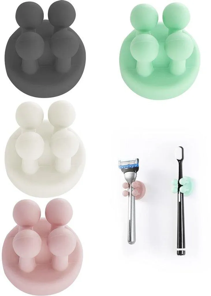 Support de Rangement en Silicone pour Salle de Bain et Cuisine - 4x