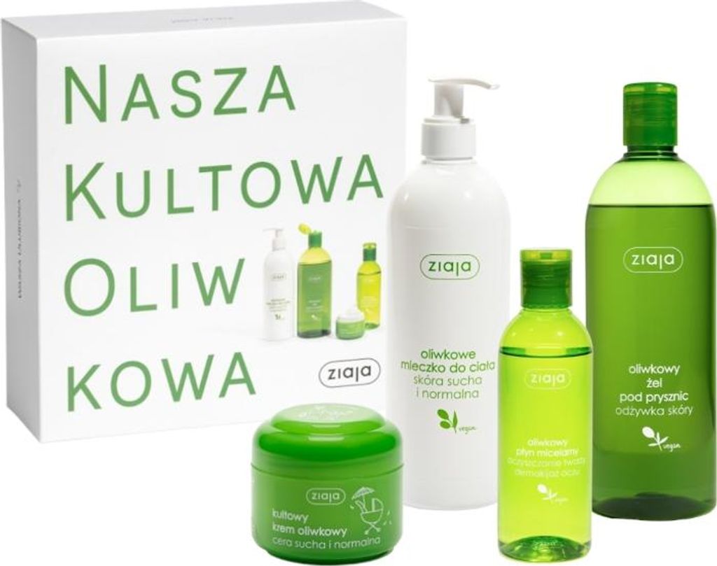 ZIAJA OLIVE COSMETICS GESCHENKSET Gel + Milch + Mizellenwasser + Creme