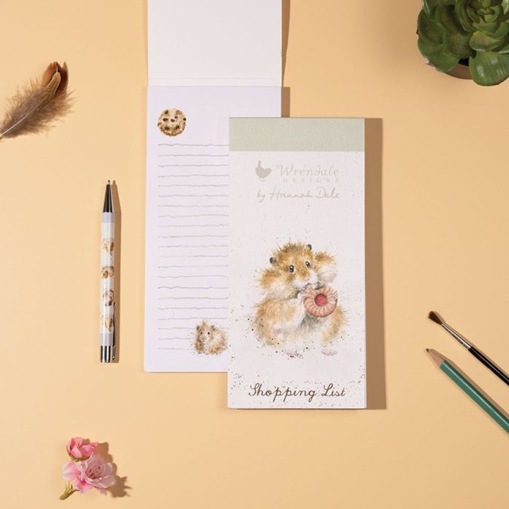 Hamster Shopping Pad Einkaufslisten mit Magnetstreifen, ca. 21 x 10 cm aus nachhaltigem Karton