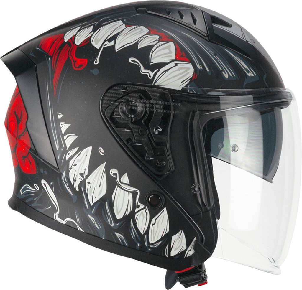 Jet Helm CGM 127X DEEP FREAKER Schwarz Rot Matt größe XS
