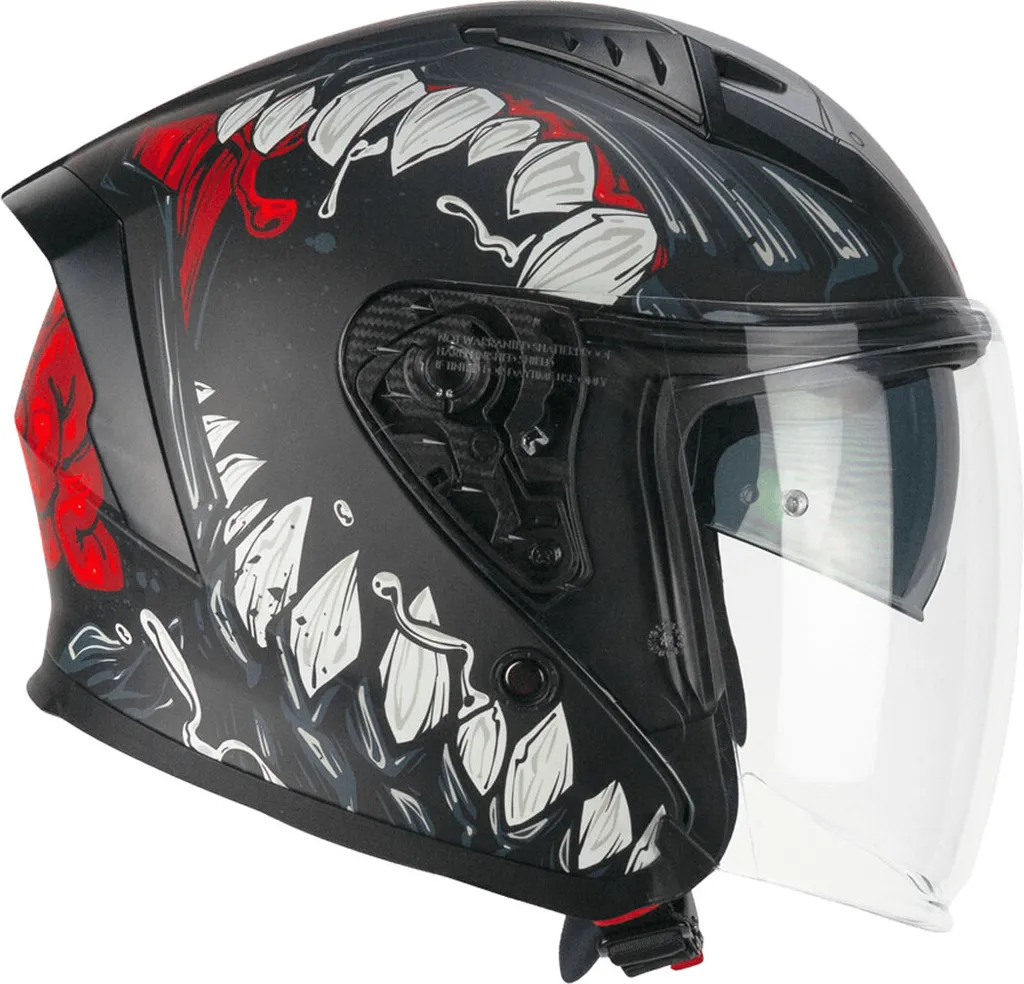 Casque Jet CGM 127X DEEP FREAKER Noir Rouge Mat XL - Style Urbain Chic