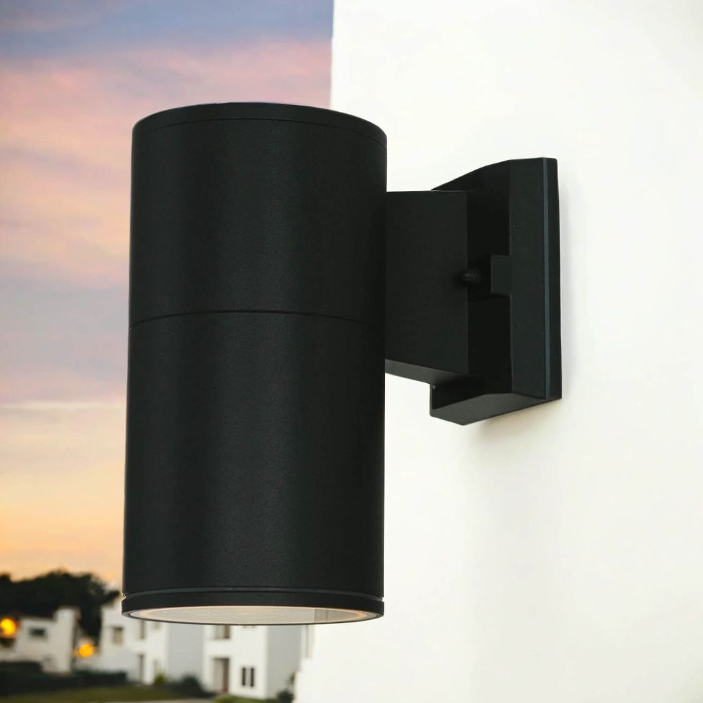 Moderne Wandlampe Außen Anthrazit E27 H:21cm Ø11cm Down Strahler Fassade Balkon Haus Eingang