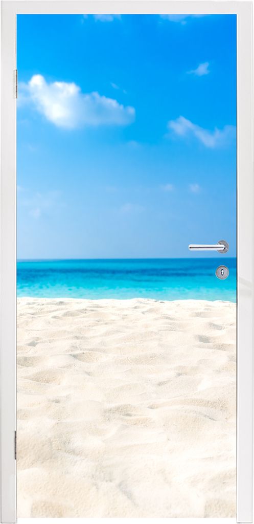 MuchoWow Türtapete Selbstklebende Türfolie Strand - Meer - Sand 90x235 cm Türposter Türaufkleber Klebefolie Türklebefolie - XXL-Plakaten - F...