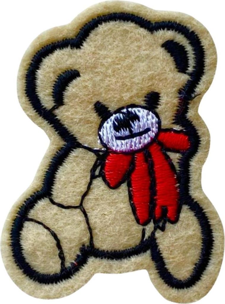 Teddybär-Aufnäher zum Aufbügeln, Beige