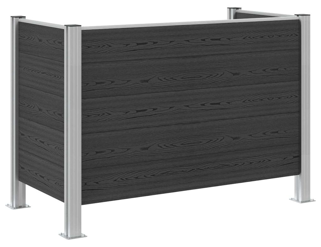 Mülltonnenzaun Grau 161 x 85 x 115 cm Aluminium und WPC