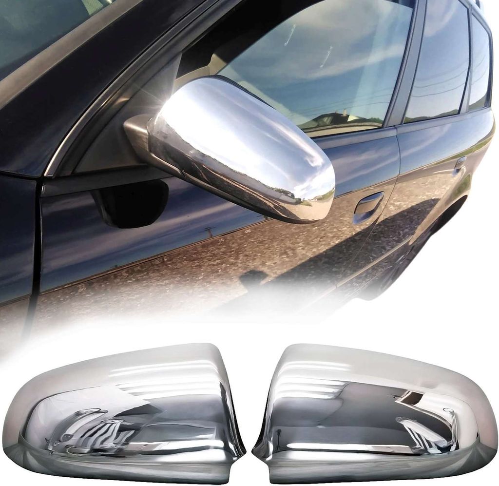 Recambo Edelstahl Spiegelkappen kompatibel für Audi A4 Limo Avant Cabrio | Typ B6 B7 | BJ 2000-2009
