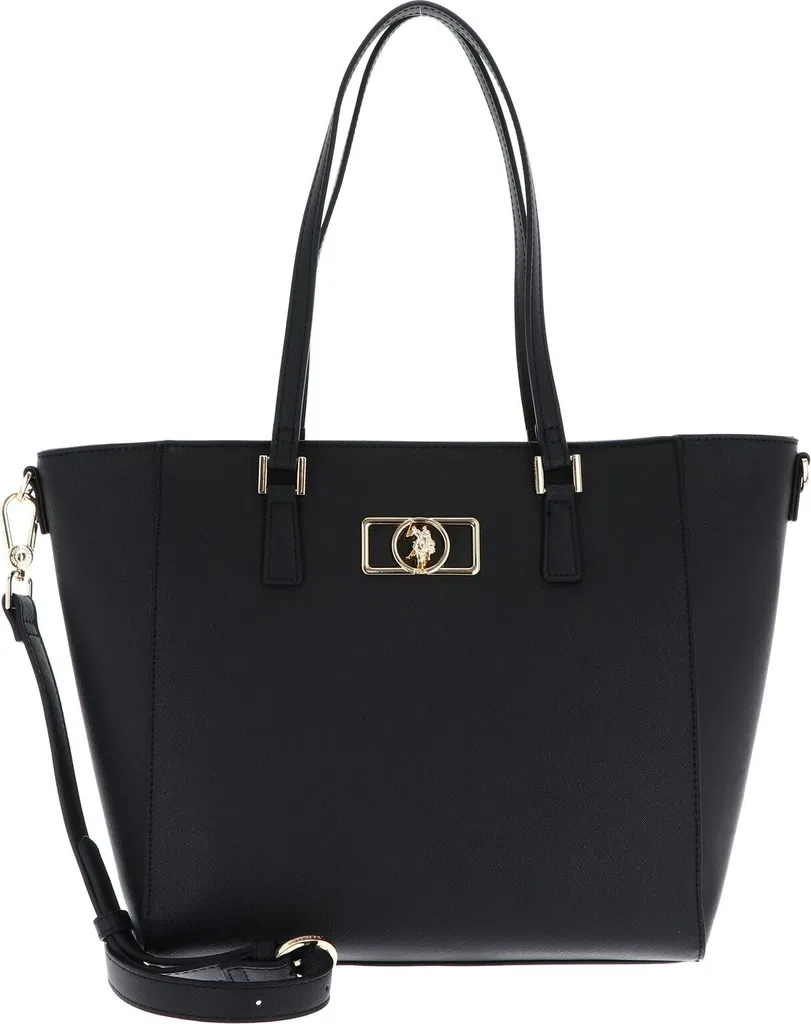 Sac shopping noir Jones Chic U.S. POLO ASSN. avec détails dorés raffinés