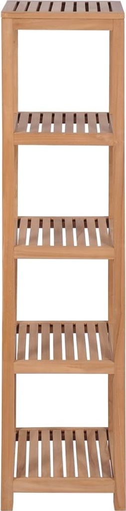 vidaXL Mensola da bagno con 4 ripiani in legno massiccio Immagine del prodotto 