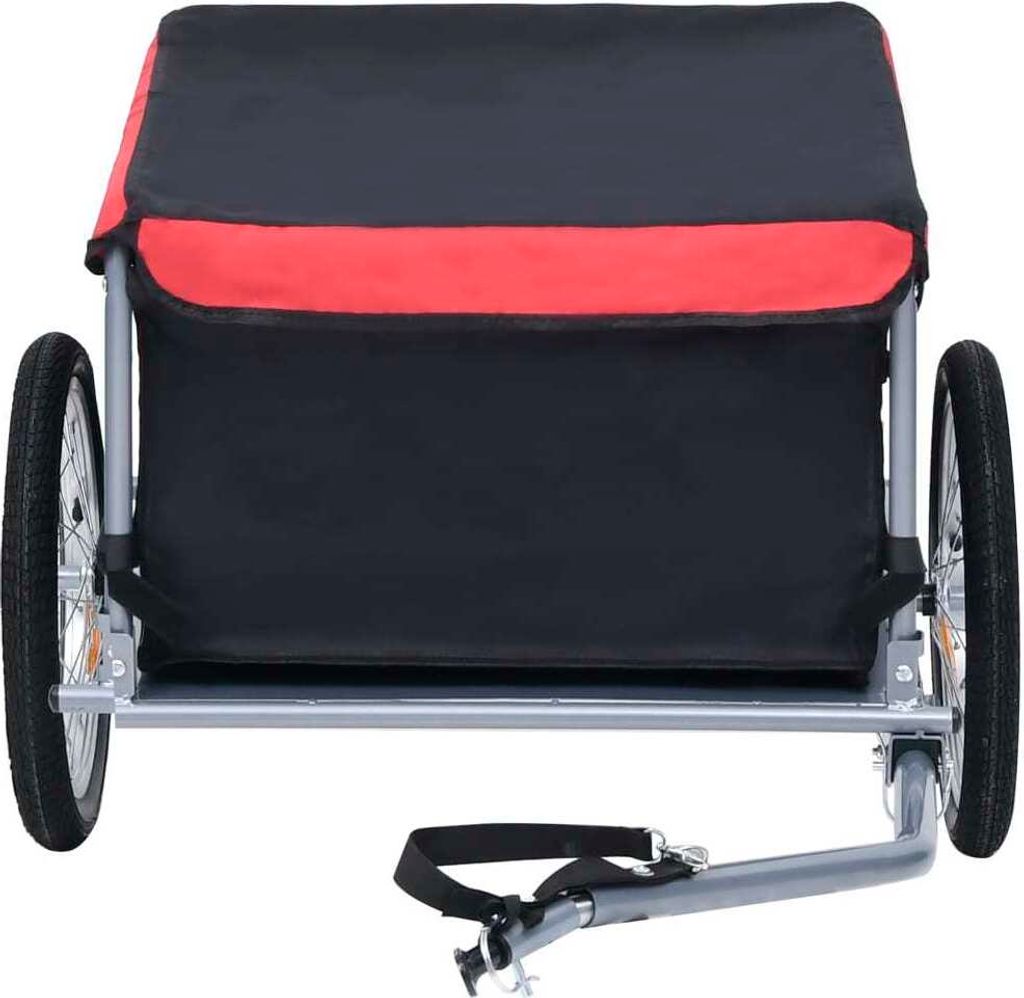 Rimorchio per biciclette vidaXL nero e rosso, 65 kg Immagine del prodotto 