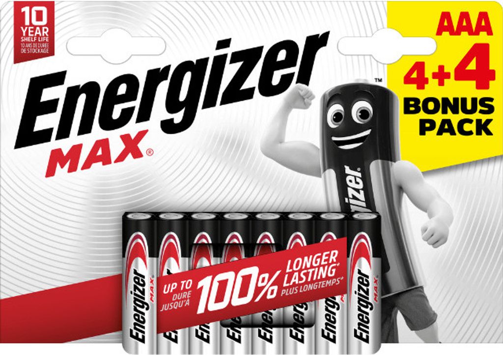 Energizer MAX AAA Batterien 4 + 4 Stück