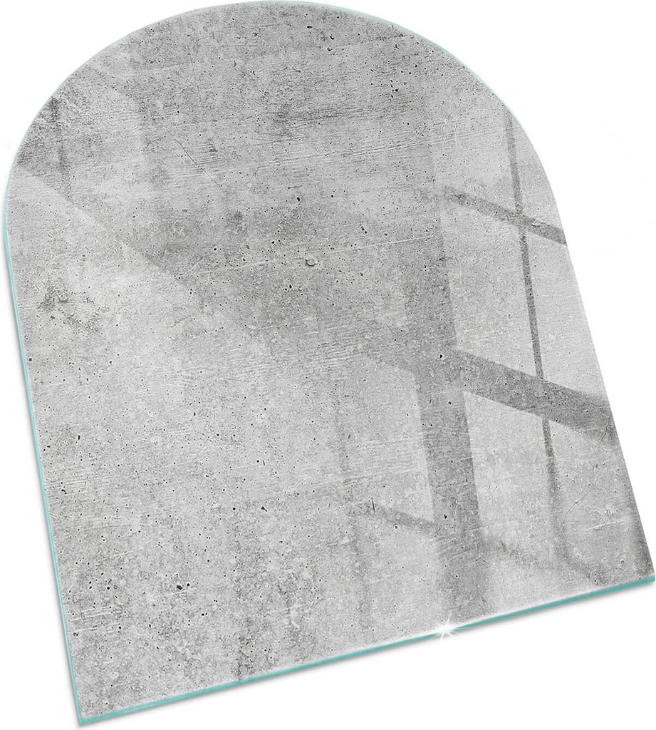 Textur von Rohbeton – Glasbodenplatte für – Kaminofen – Kaminplatte Glas – Schutzglas – Funkenschutzplatte –Glasbodenplatte Feuerfeste...