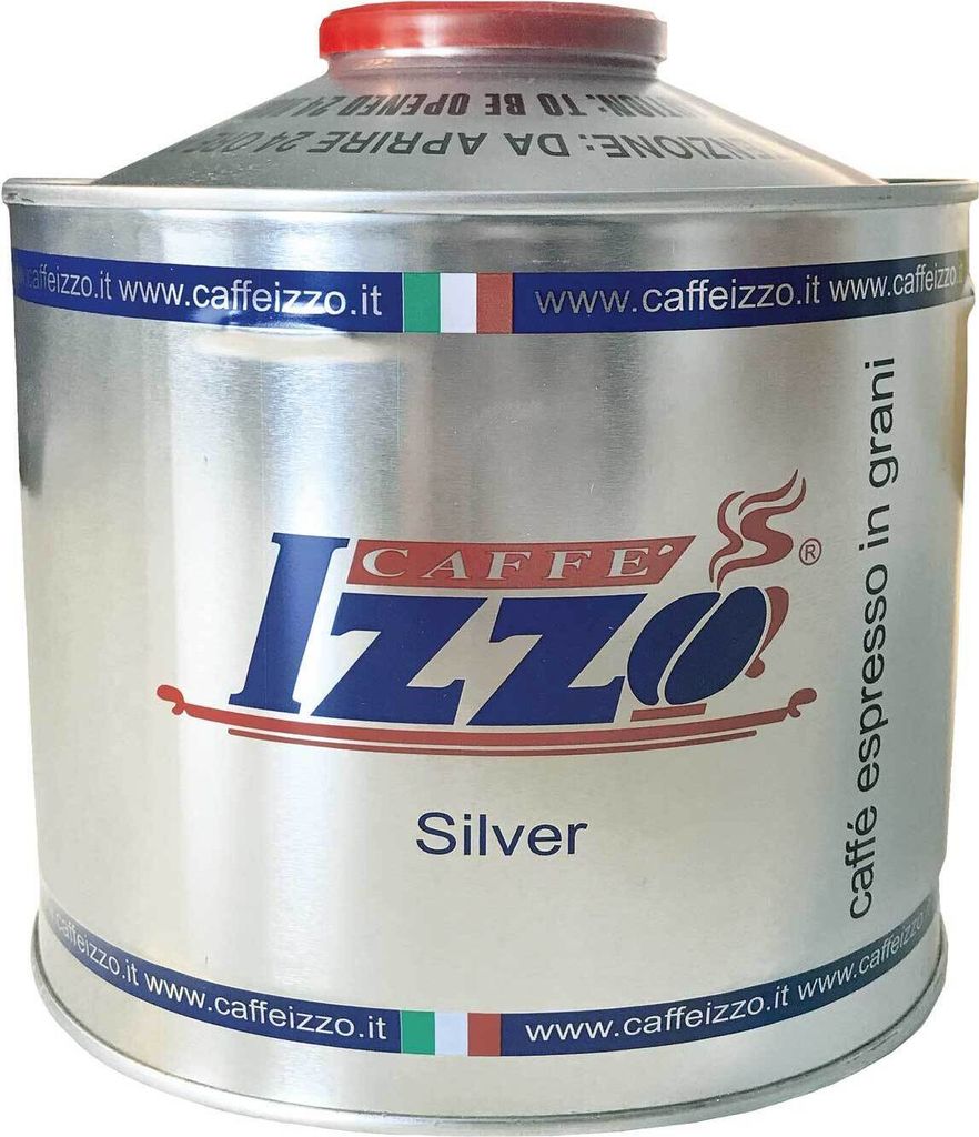 IZZO Espresso Napoletano Silver 6 x 1kg Dose Kaffeebohnen im Aufsatz, silber