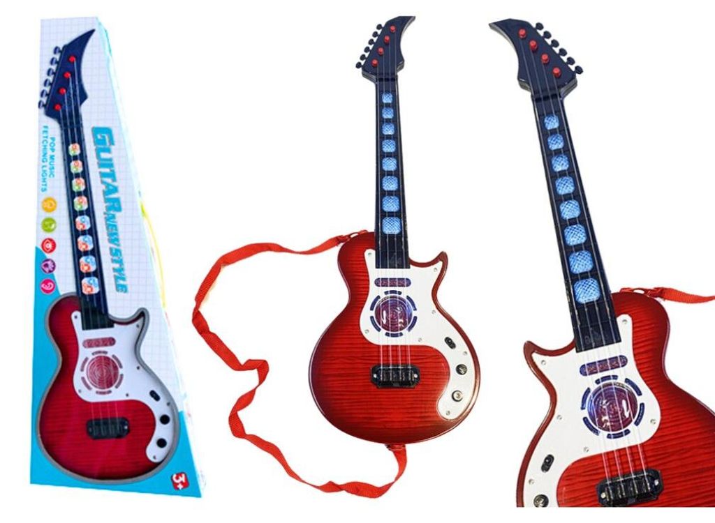 Leantoys E-Gitarre für Kinder, leichte Melodien, Rot Produktbild 