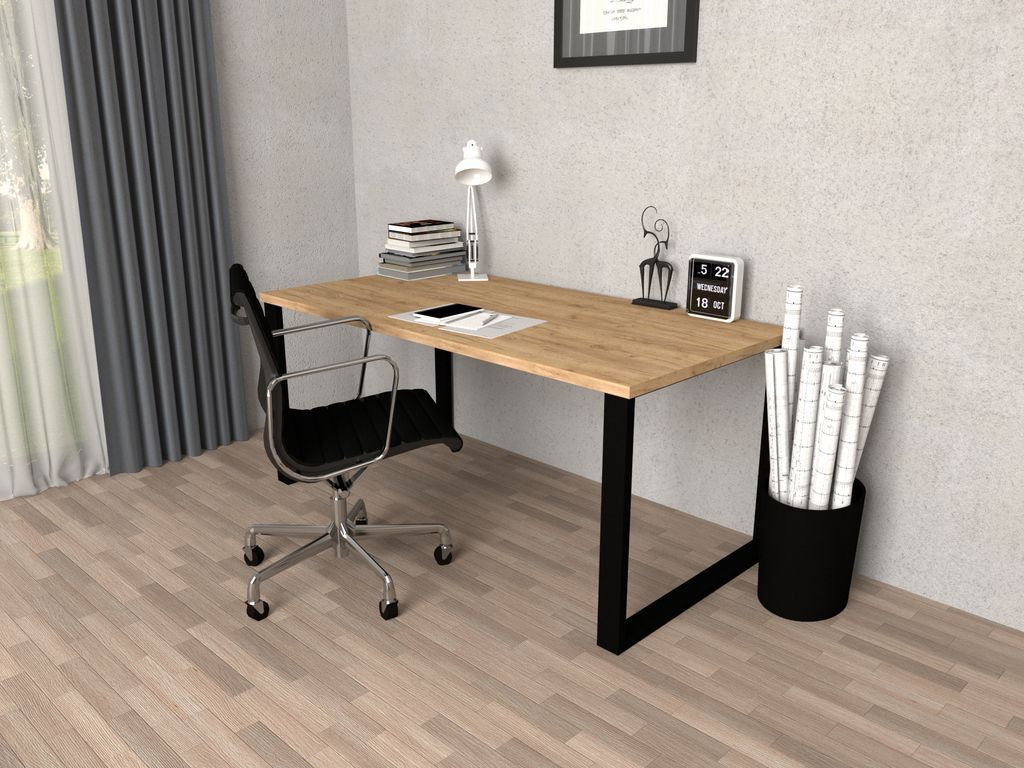 POKAR Schreibtischplatte 160x80 Golden Eichen Craft