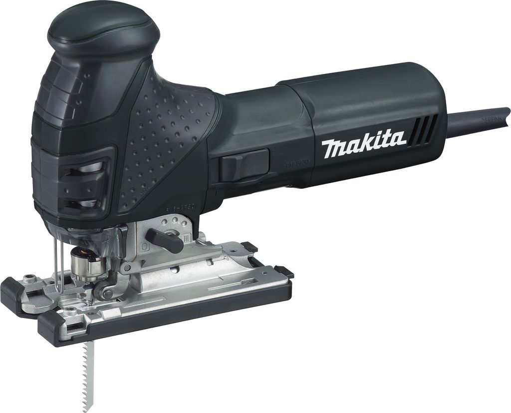 Makita 4351FCTJB, Fassgriff, Schwarz, Blau, 45°, Stahl, Produktbild 