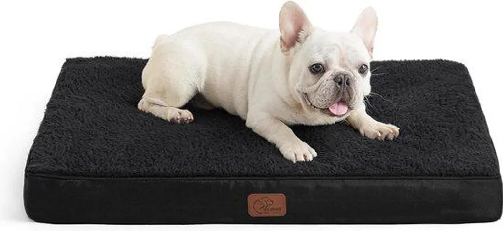 Corbeille pour chien rigide noire en plastique - Couchage 76x51x7,6 cm