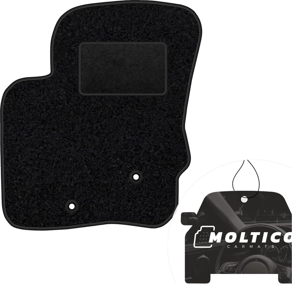 moto-MOLTICO Fahrer Fußmatte Auto Velours Fahrerseite Autoteppiche Schwarz Fahrermatte 1-teilig passend für Volvo S40 I V40 I 1995-2004