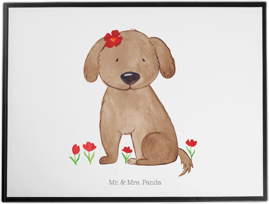 Mr. & Mrs. Panda Schreibunterlage Hund Dame - Weiß - Geschenk, Liebe, schreibtischunterlage, arbeitsmatte, schreibtischunterlagen, Niedlich, Tisch...