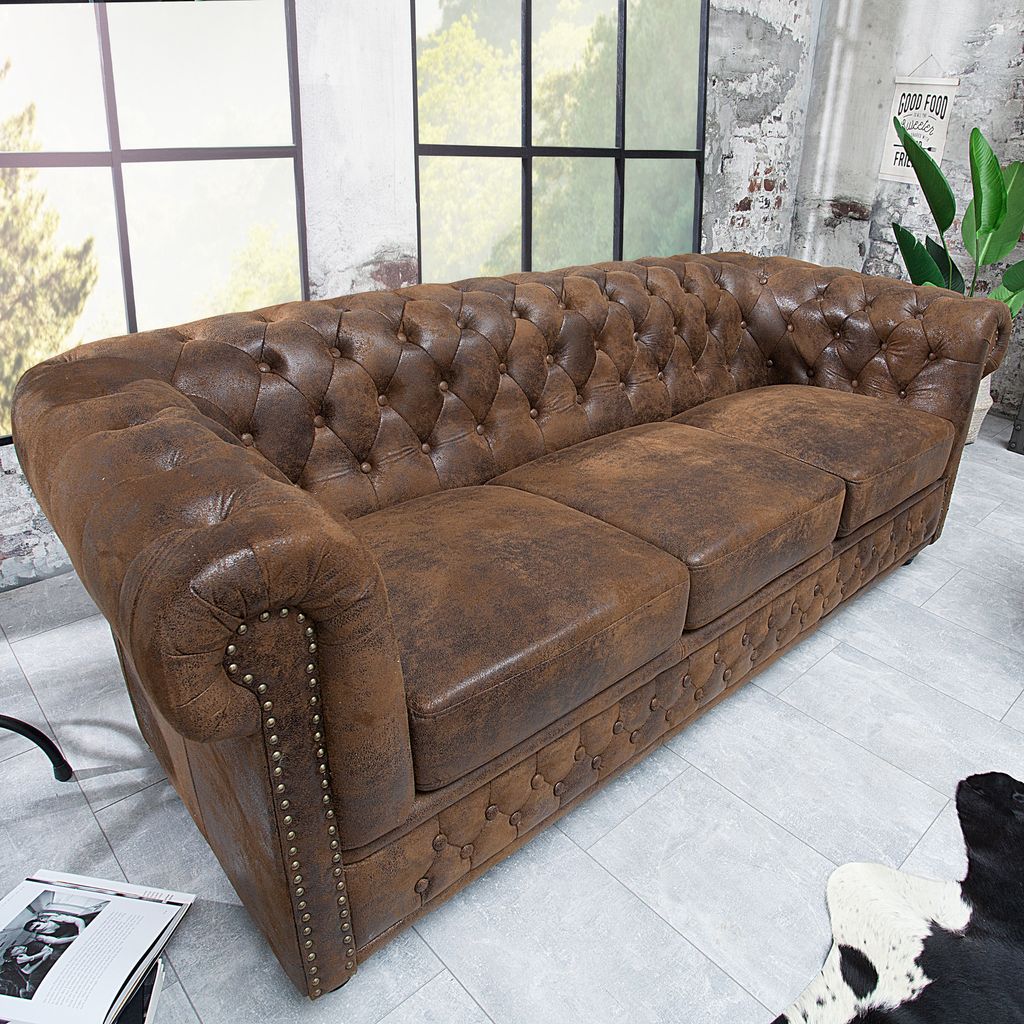 riess-ambiente Chesterfield 3-sedadlová pohovka 205 cm Obrázek produktu 