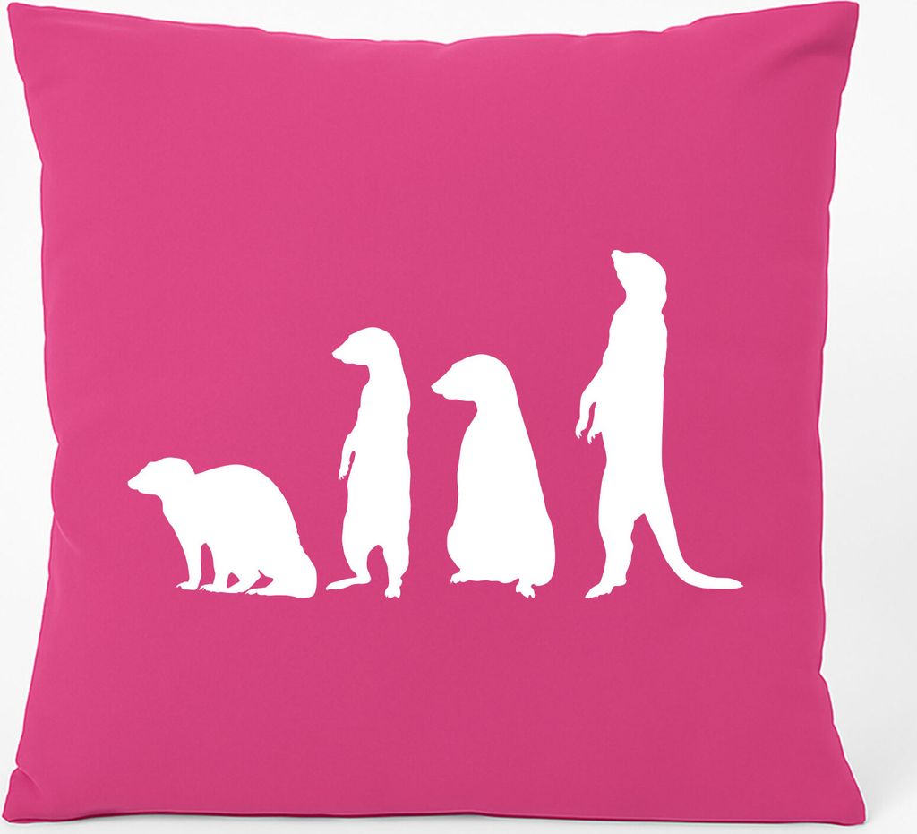 Huuraa Kissen Erdmännchen Silhouette 40x40cm mit Füllung Fuchsia Baumwolle Dekokissen Geschenkidee