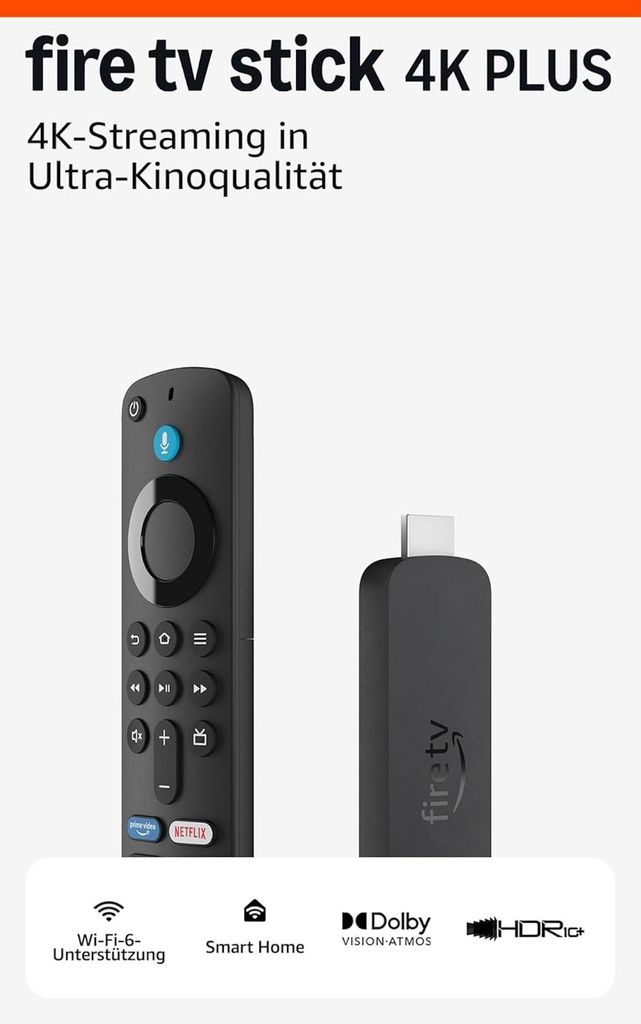 Amazon Fire TV Stick 4K Plus, 4K Ultra HD, Fire OS, 3840 x Zdjęcie produktu 