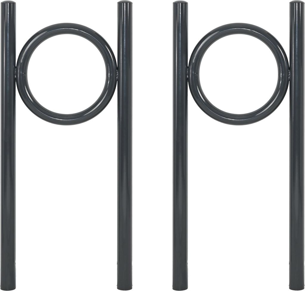 2x Fahrradanlehnbügel 115 x 52 cm Stahl pulverbeschichtet Ø 60 mm zum Einbetonieren Parker Anthrazit Typ O