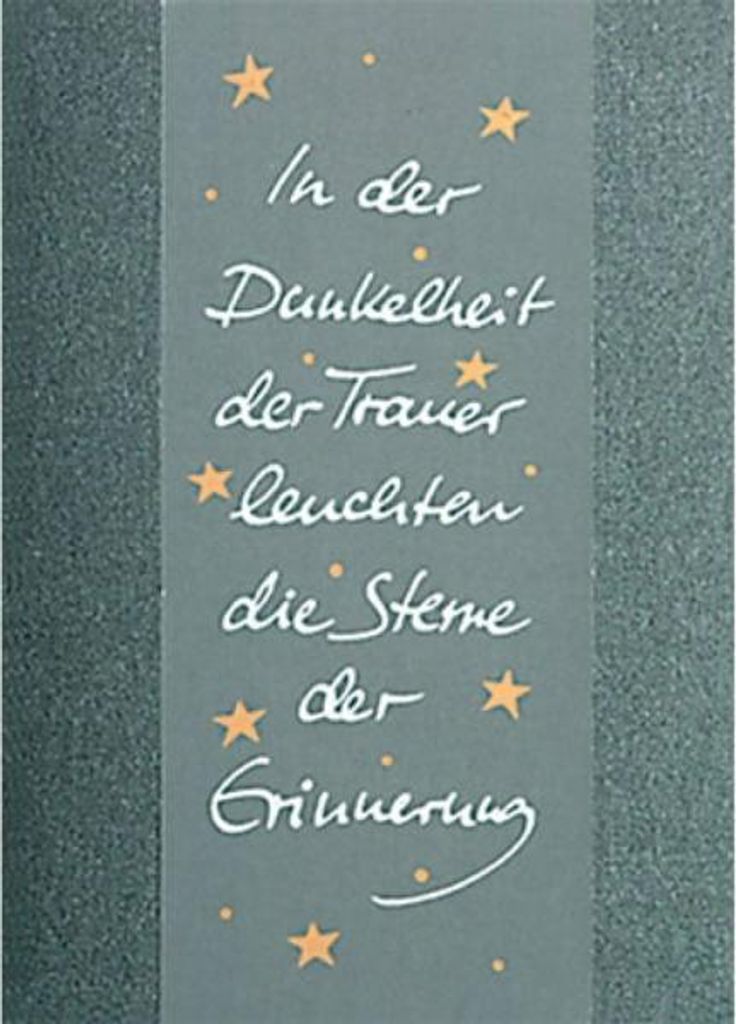 Transparent Trauer Karte "In der Dunkelheit ..."