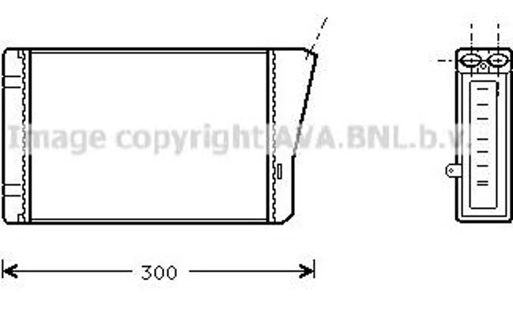 Radiateur de chauffage habitacle AVA OL6196 compatible avec Omega