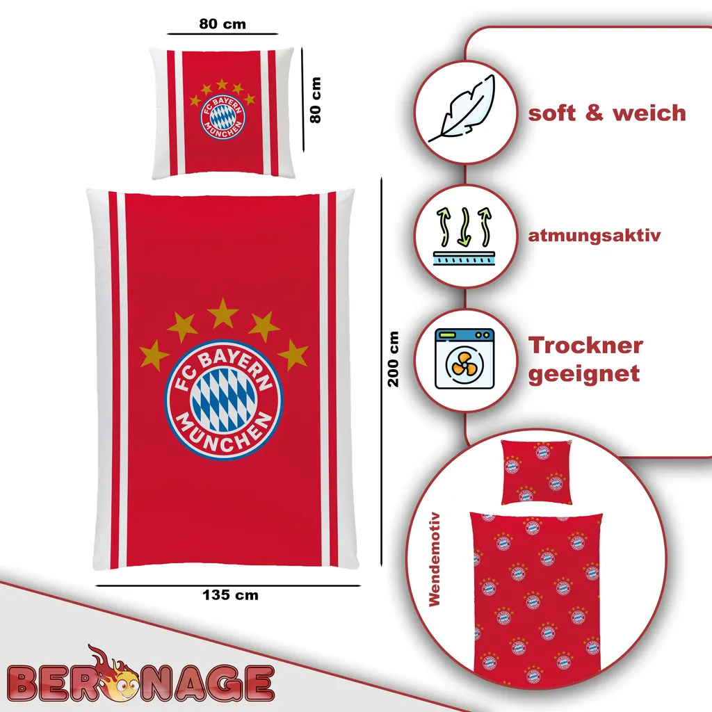 Set Letto FC Bayern Mia San Mia 135x200 - Cotone Premium Renforcé - 2