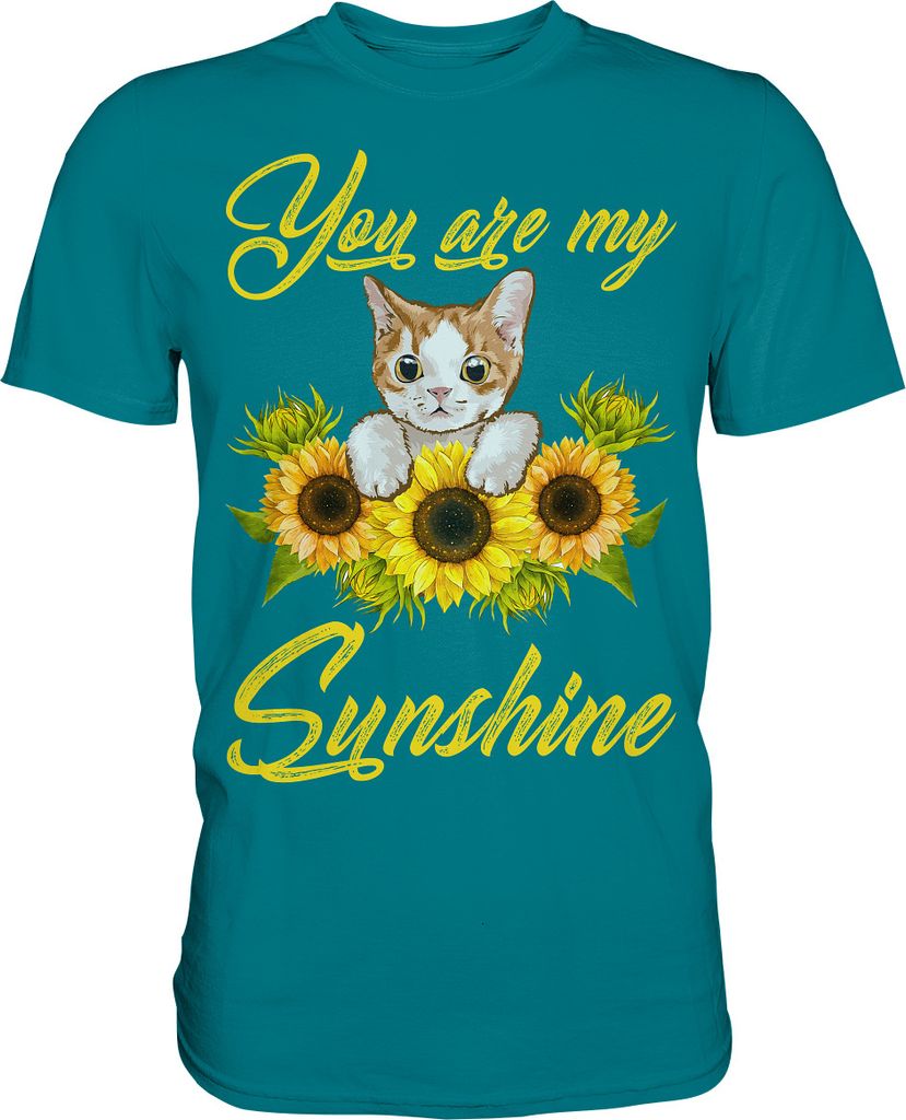 Katze Sonnenblumen T-Shirt Gärtner Geschenk – Diva Blue / M Produktbild 