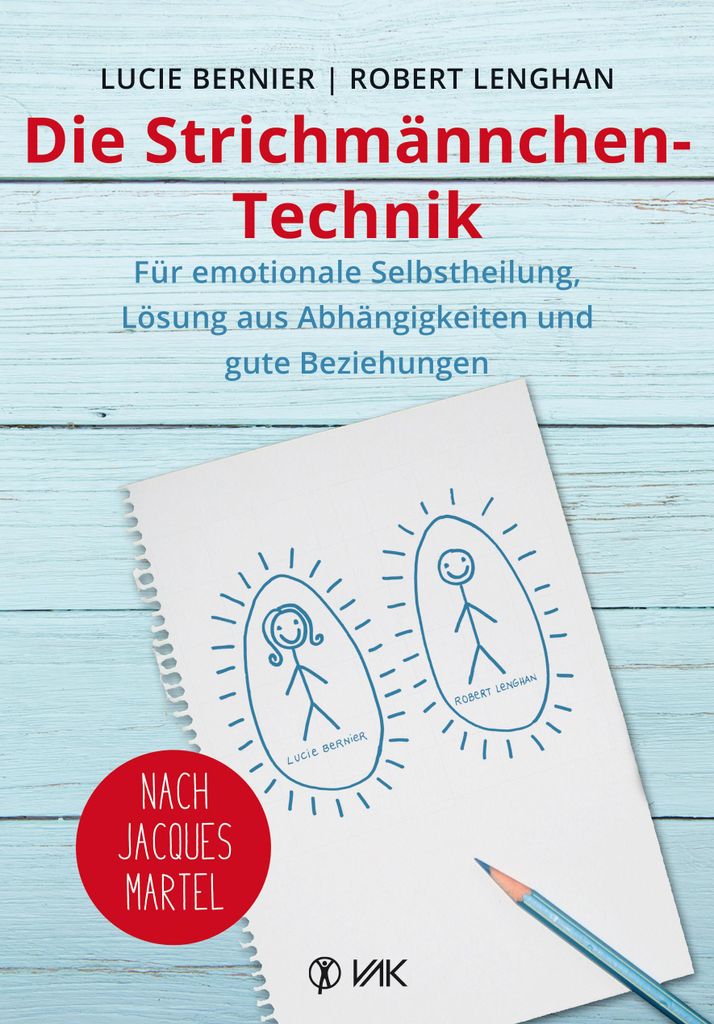 A book cover with a drawing of two stick figures and a pencil.