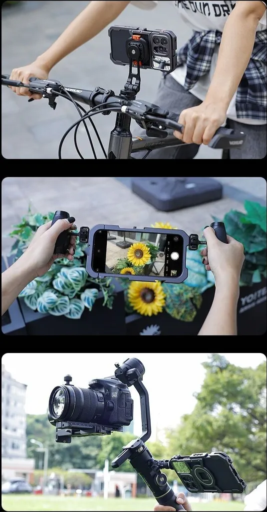 Cadre de tournage 3 ISO et 10 fixations 1/4 pour iPhone 14 PM - 5