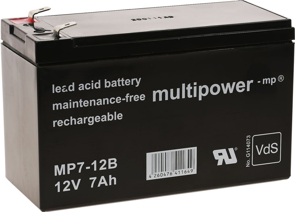 Ersatzakku (multipower) für USV APC Back-UPS ES 700 12V 7Ah (ersetzt 7,2Ah)