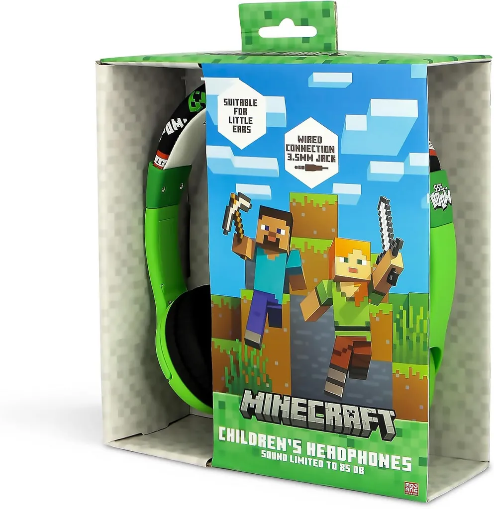 Casque audio enfant Minecraft Creeper supra-auriculaire filaire vert