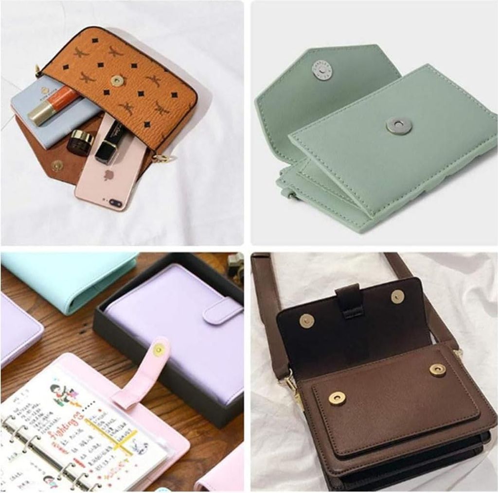 Magnetische Knöpfe für Handtaschen - magnetische Schließung - Set von 10 versteckten 14 mm Knöpfen mit 2 Unterlegscheiben