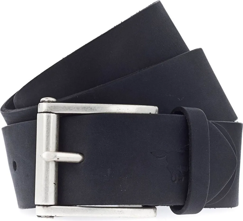 Cintura MUSTANG Pelle Uomo 4.5 W115 Nero Grigio - Vera Pelle Alta Qualità