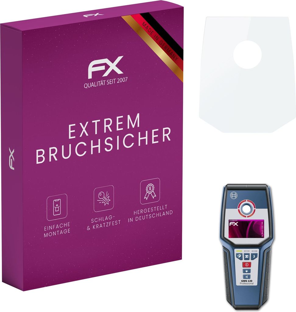 atFoliX FX-Hybrid-Glass Displayfolie kompatibel mit Bosch GMS 120 Glasfolie